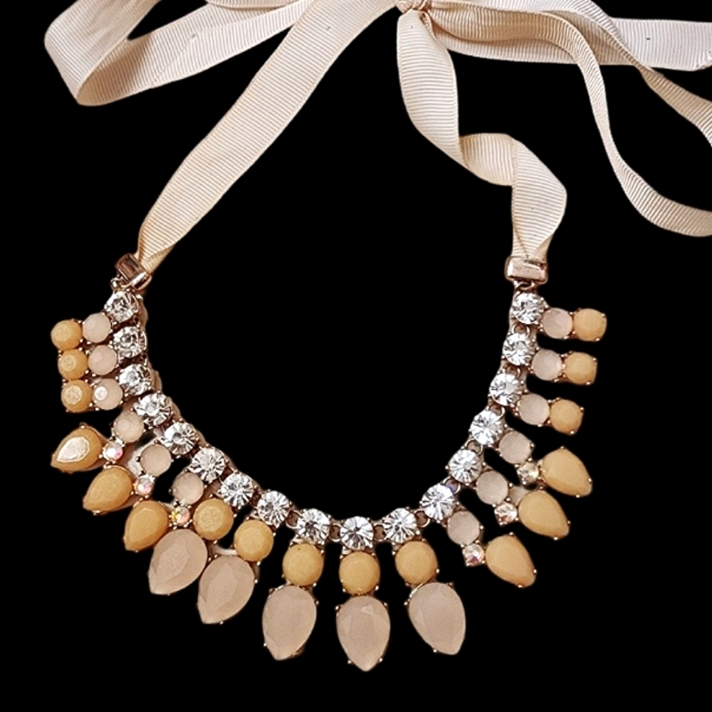 Vintage Statement Ribbon Tie Necklace